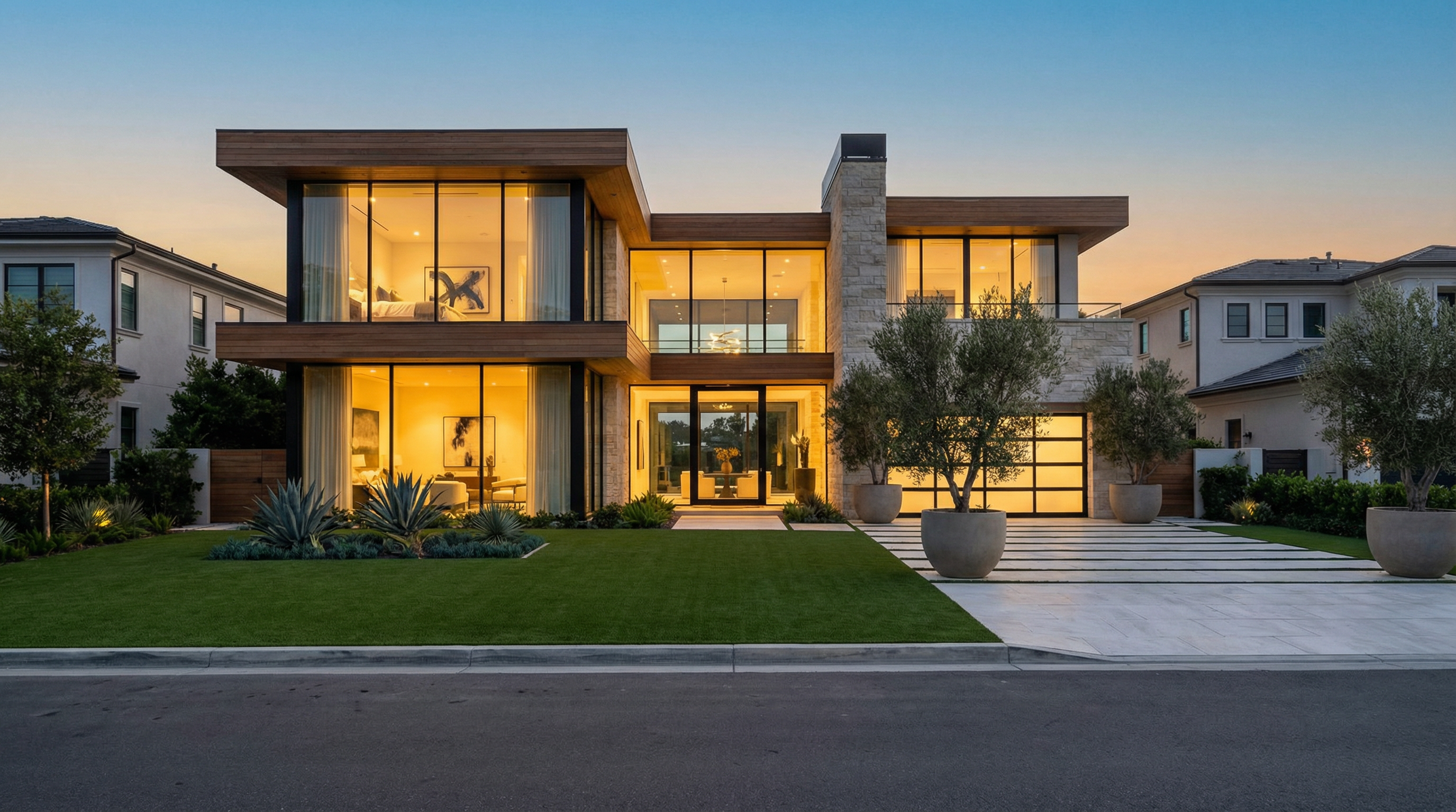 Upscale luxury home with pristine curb appeal